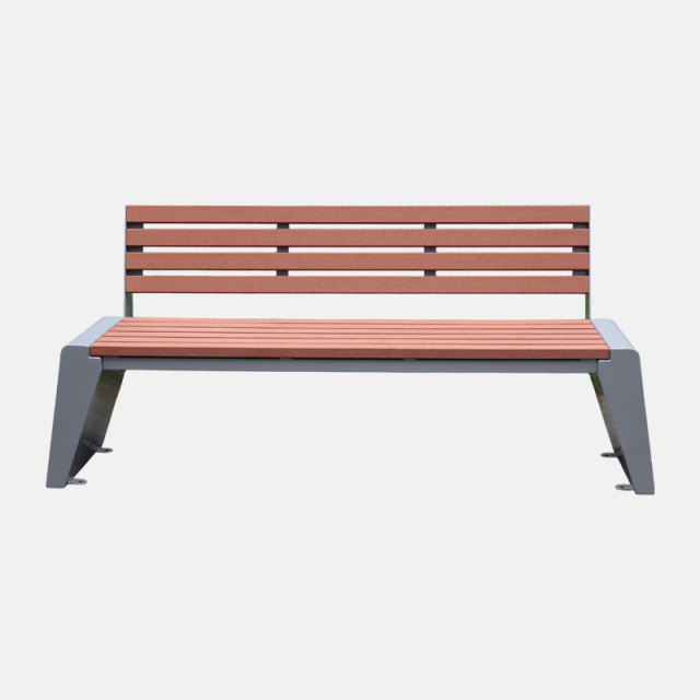 Outdoor Garden Bench Heavy Duty Steel Frame Weatherproof Backrest