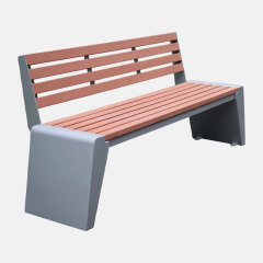 Outdoor Garden Bench Heavy Duty Steel Frame Weatherproof Backrest