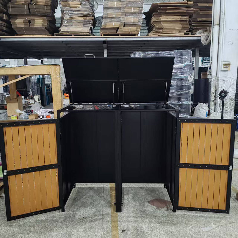 Sorting Trash Bins - 240L Galvanized Steel Waste Shed
