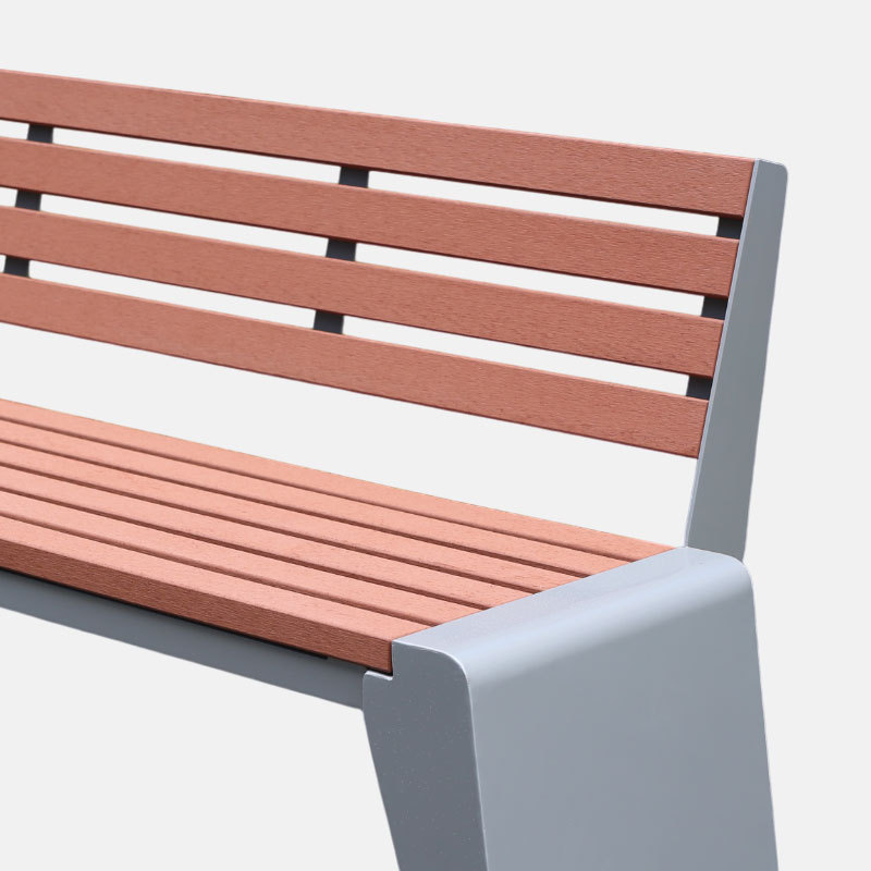 Outdoor Garden Bench Heavy Duty Steel Frame Weatherproof Backrest