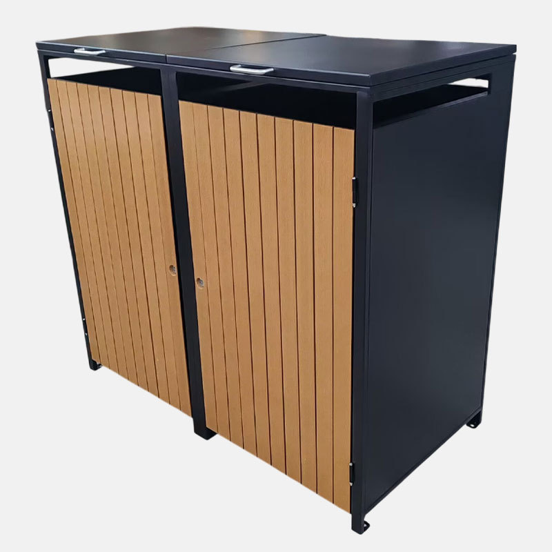 Sorting Trash Bins - 240L Galvanized Steel Waste Shed