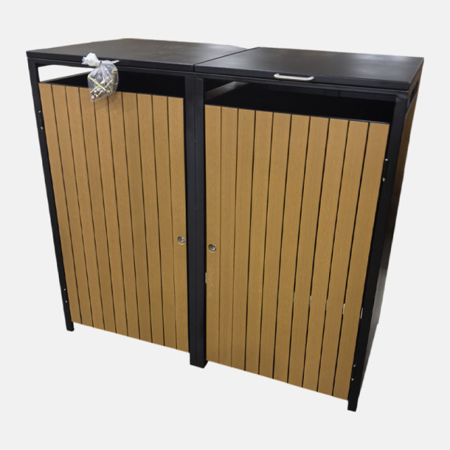 Sorting Trash Bins - 240L Galvanized Steel Waste Shed