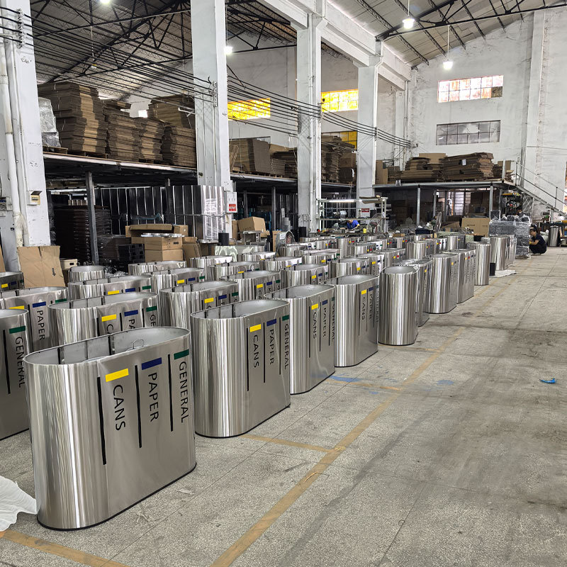 4-in-1 Stainless Steel Recycling Bin - 23 Gallon Commercial Sorter