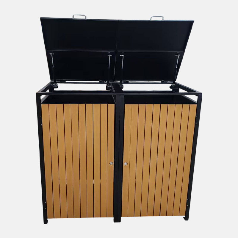 Sorting Trash Bins - 240L Galvanized Steel Waste Shed