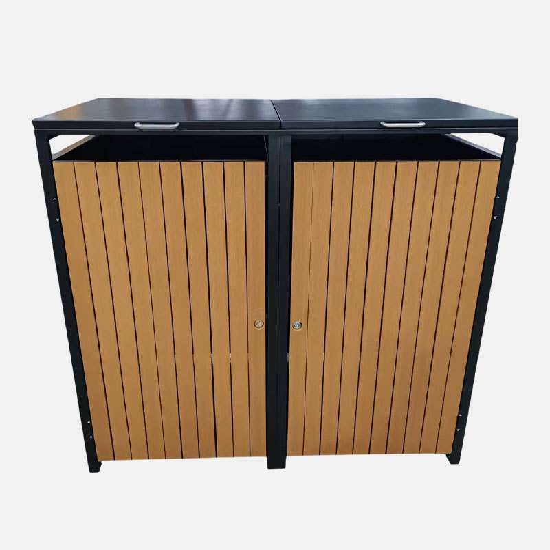 Sorting Trash Bins - 240L Galvanized Steel Waste Shed