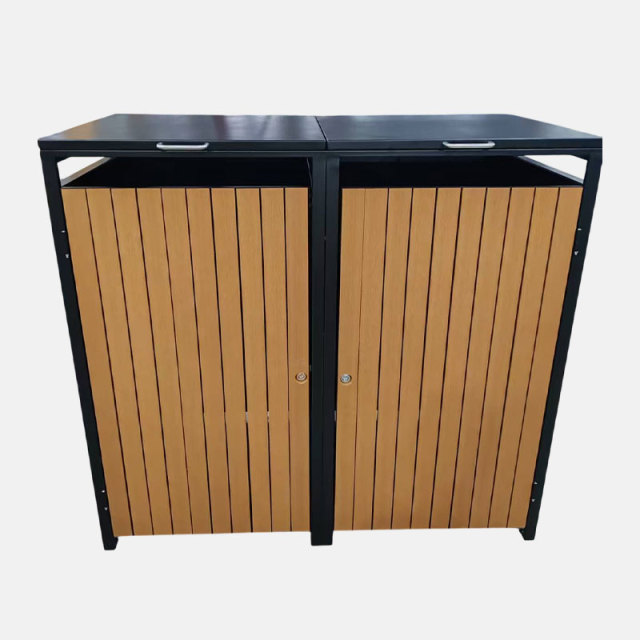Sorting Trash Bins - 240L Galvanized Steel Waste Shed