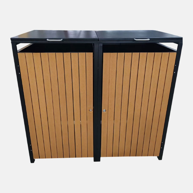 Sorting Trash Bins - 240L Galvanized Steel Waste Shed