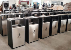 Commercial Trash Can - 40L Stainless Steel Outdoor Waste Bin