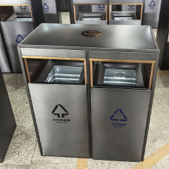 Stainless Steel Commercial Trash Can with Floor Slide - Arlau