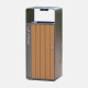 Durable Plastic Wood Outdoor Trash Can - Eco Friendly - yalau