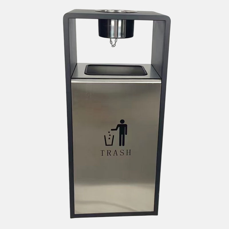 Commercial Trash Can - 40L Stainless Steel Outdoor Waste Bin