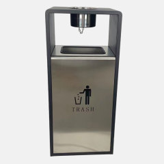 Commercial Trash Can - 40L Stainless Steel Outdoor Waste Bin