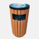 Round Outdoor Trash Can - Stylish 40L Bin with Integrated Ashtray