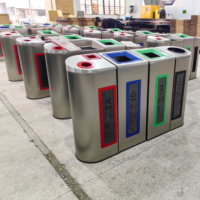 Indoor Classification Rubbish Bin | Stainless Steel