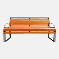 3-Seater Garden Bench Cast Aluminum Backrest Armrests