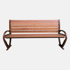 Cast Aluminum Garden Bench with Backrest - Modern Slat Design - Arlau