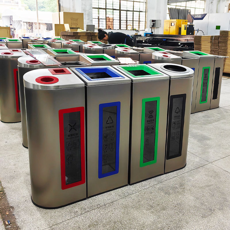 Indoor Classification Rubbish Bin | Stainless Steel