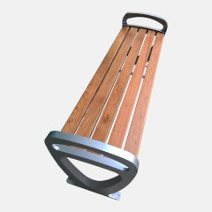 Garden Bench - Stainless Steel Frame with Curved Armrests - Arlau