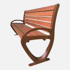 Cast Aluminum Garden Bench with Backrest - Modern Slat Design - Arlau