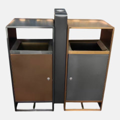 Outdoor Recycling Bin - Stainless Steel Public Trash Can