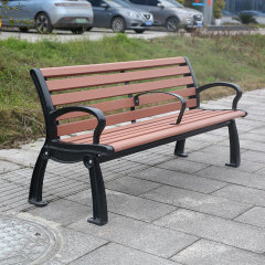 Outdoor Garden Bench Weatherproof Cast Iron Frame 2-Seater