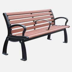 Outdoor Garden Bench Weatherproof Cast Iron Frame 2-Seater
