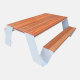 Steel Wood Picnic Table - Outdoor Design Leisure Furniture