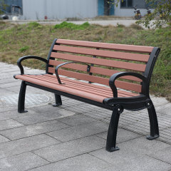 Outdoor Garden Bench Weatherproof Cast Iron Frame 2-Seater