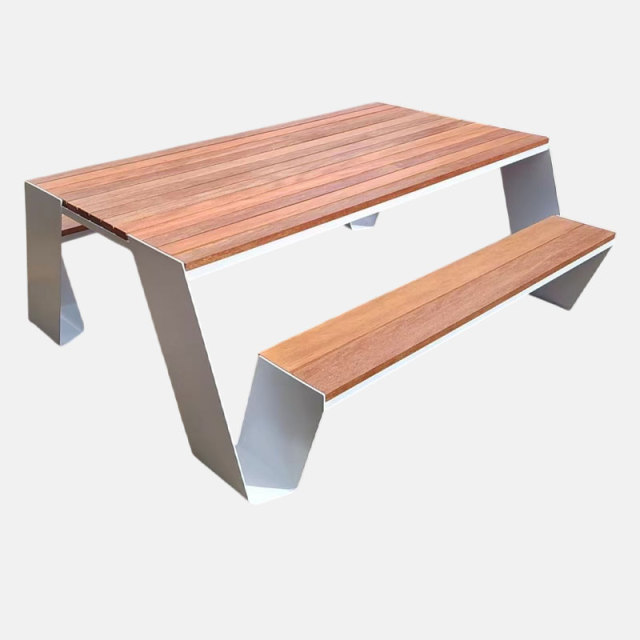 Steel Wood Picnic Table - Outdoor Design Leisure Furniture