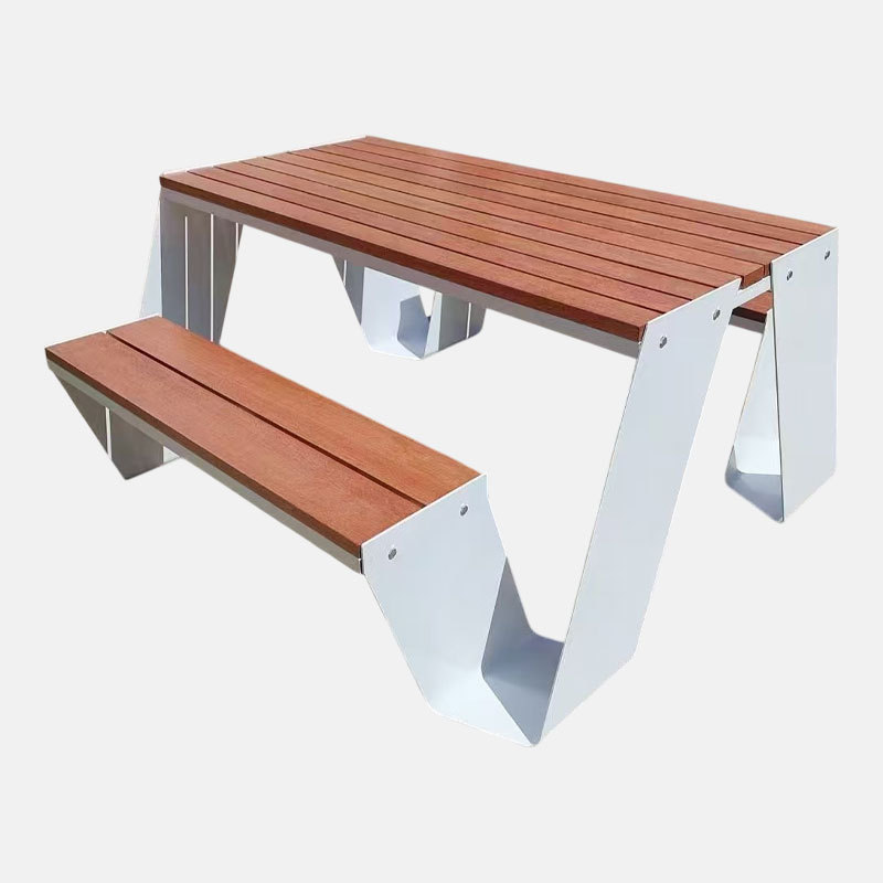 Steel Wood Picnic Table - Outdoor Design Leisure Furniture