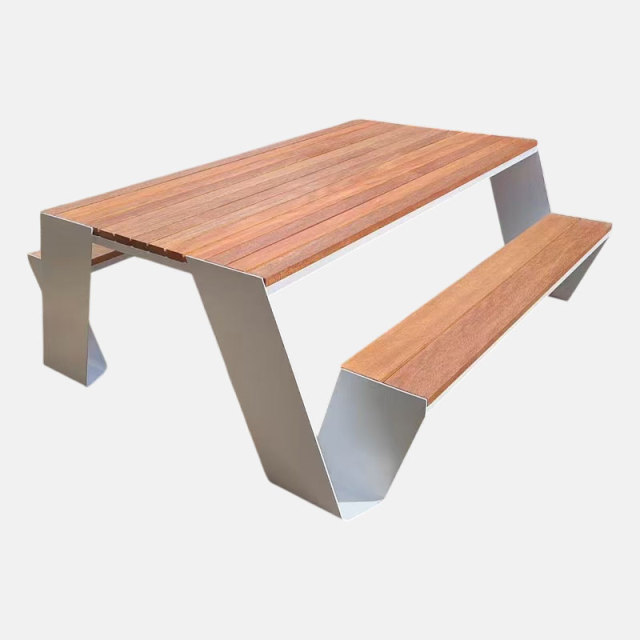 Steel Wood Picnic Table - Outdoor Design Leisure Furniture