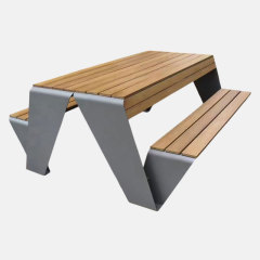 Metal Picnic Table - Modern Outdoor Seating Table Set