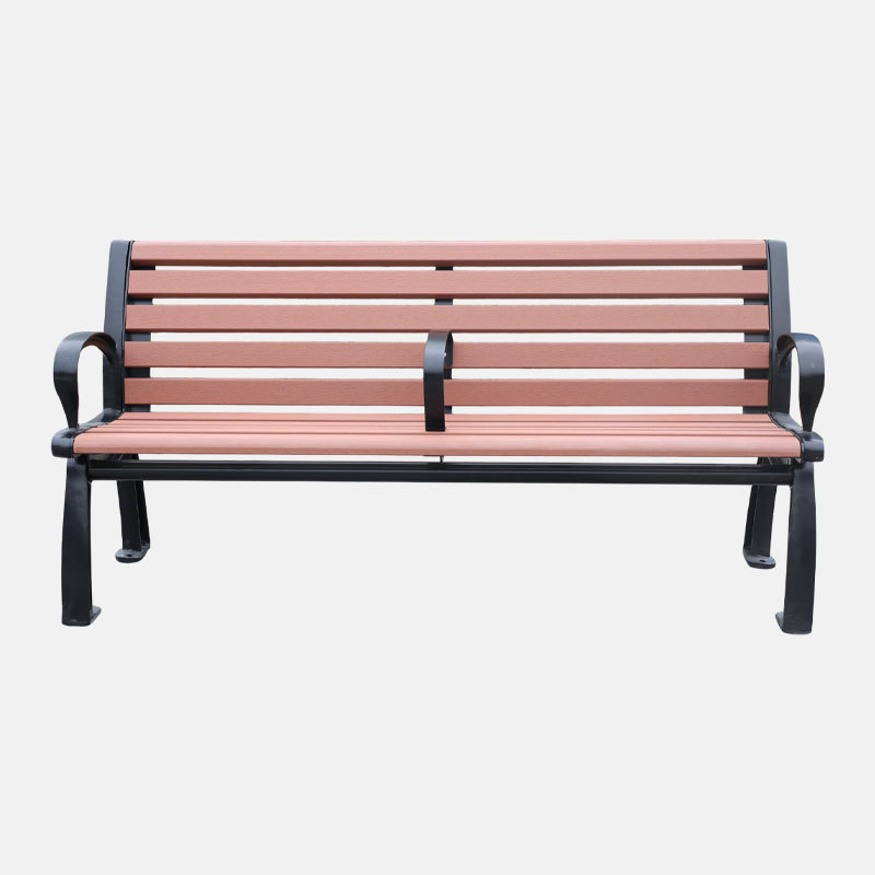 Outdoor Garden Bench Weatherproof Cast Iron Frame 2-Seater
