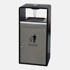 Commercial Trash Can - 40L Stainless Steel Outdoor Waste Bin