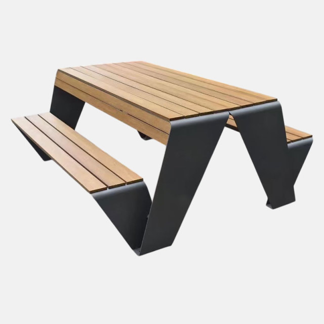 Metal Picnic Table - Modern Outdoor Seating Table Set
