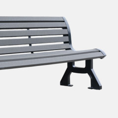 8-Foot Composite Park Bench - Gray Iron and Cast Iron
