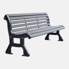 8-Foot Composite Park Bench - Gray Iron and Cast Iron