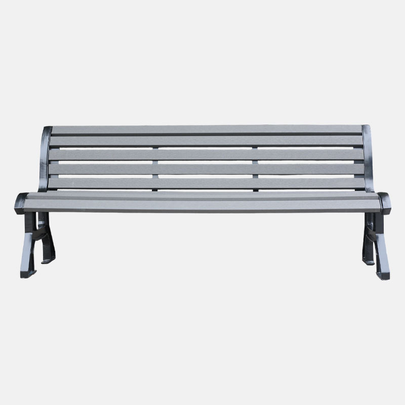 8-Foot Composite Park Bench - Gray Iron and Cast Iron
