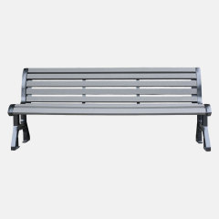 8-Foot Composite Park Bench - Gray Iron and Cast Iron