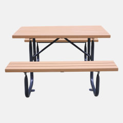 commercial-recycled-plastic-table-and-benches-6-foot-dining-set