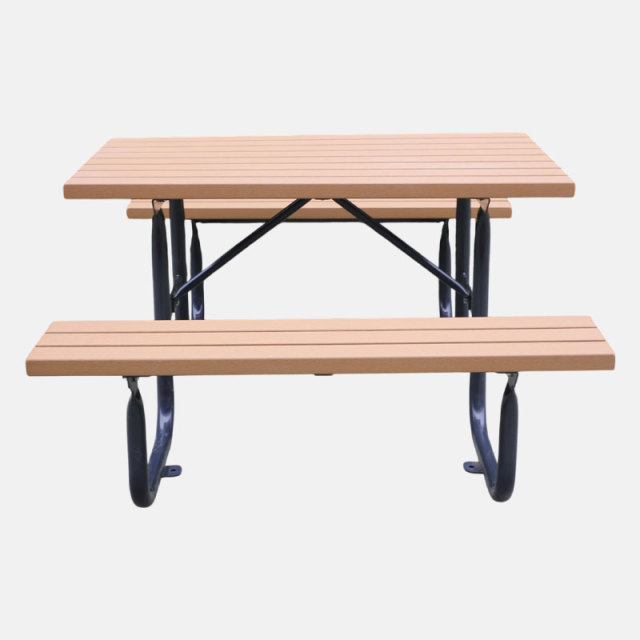 commercial-recycled-plastic-table-and-benches-6-foot-dining-set