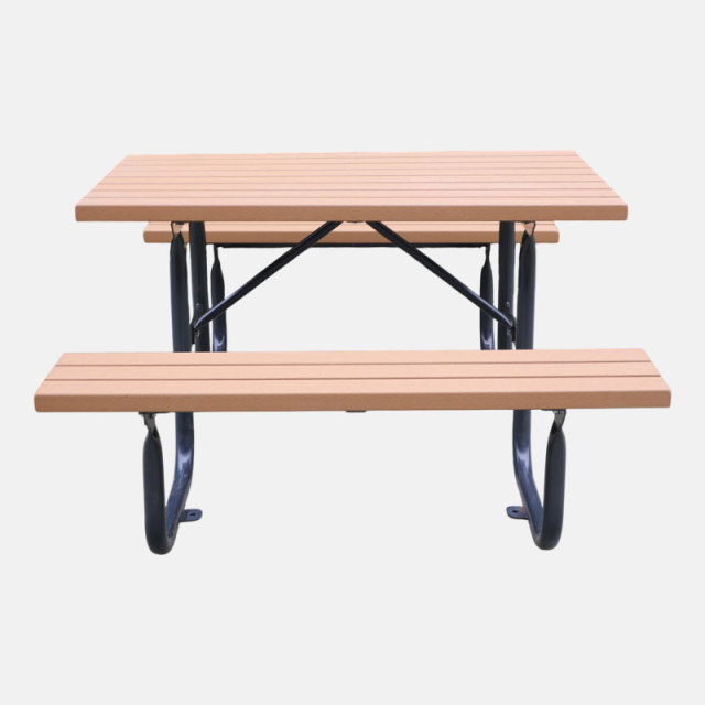 commercial-recycled-plastic-table-and-benches-6-foot-dining-set