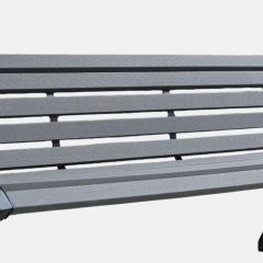 8-Foot Composite Park Bench - Gray Iron and Cast Iron