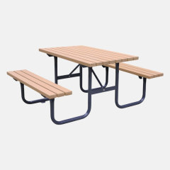 commercial-recycled-plastic-table-and-benches-6-foot-dining-set