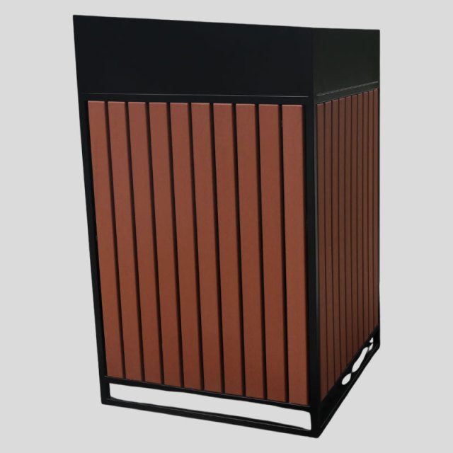 WPC Trash Can Enclosure with Stainless Steel Lid - 240L Sanitation Bin