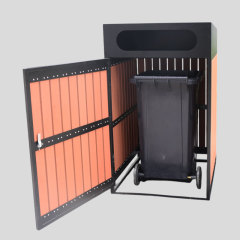 WPC Trash Can Enclosure with Stainless Steel Lid - 240L Sanitation Bin