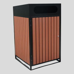 WPC Trash Can Enclosure with Stainless Steel Lid - 240L Sanitation Bin