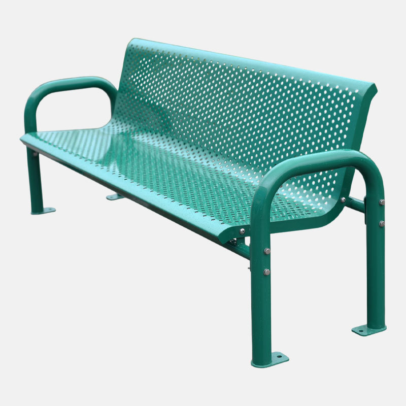 Steel Garden Bench with Backrest - Weatherproof Outdoor Seat
