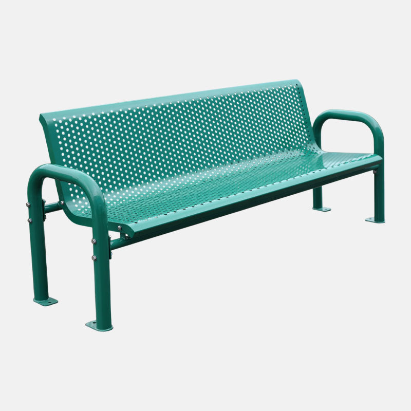 Steel Garden Bench with Backrest - Weatherproof Outdoor Seat
