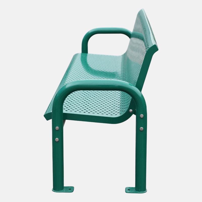 Steel Garden Bench with Backrest - Weatherproof Outdoor Seat